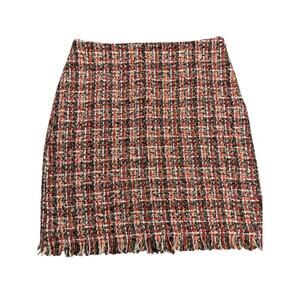 Talbots Women’s Acrylic/Polyester/Wool Tweed Skirt Size 8P Fringe Hem